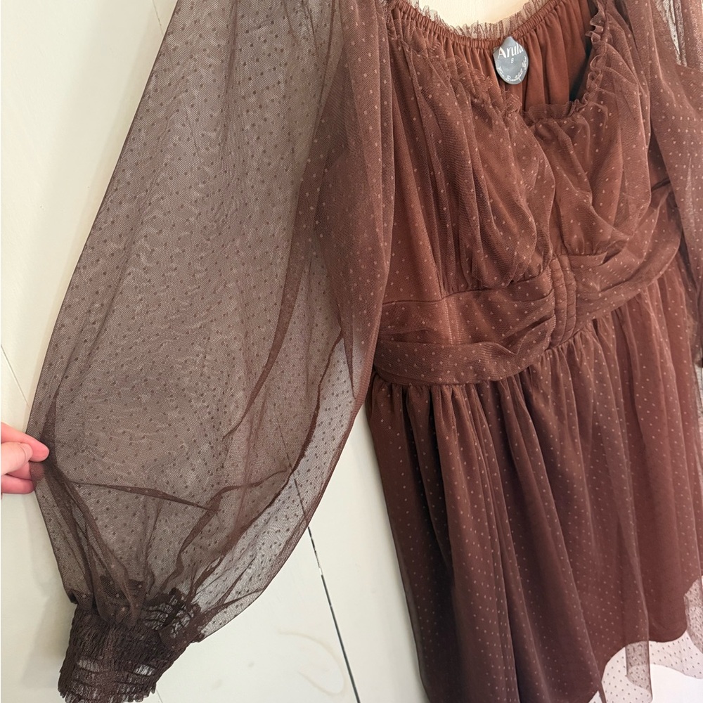 Arula Brown Ruffled Dress “Roxy Corset” - Picture 3 of 5